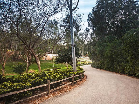 Private meandering driveway