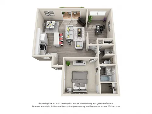 Floor plan 1x1 Den