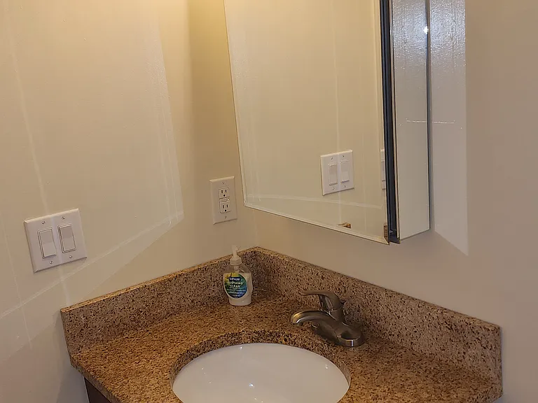 Bathroom vanity/medicine cabinet.