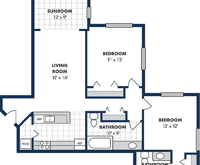 Floor Plan E | Riverwood Apartments | Apartments in Kenosha, WI Floor Plan E | Riverwood Apartments | Apartments in Kenosha, WI