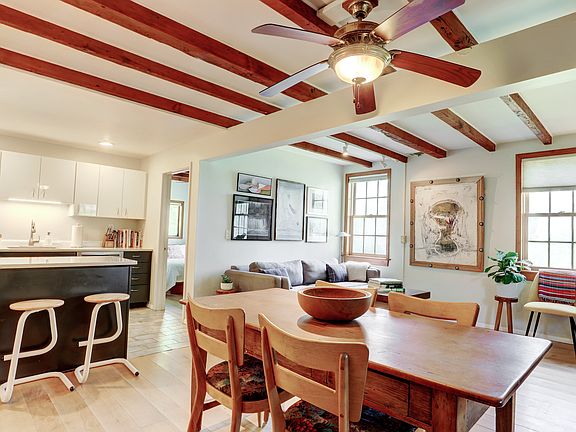 first floor, dining room, kitchen/counter, living area