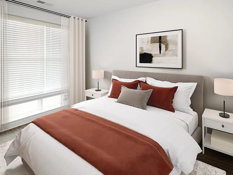 Bedroom with hard-surface flooring