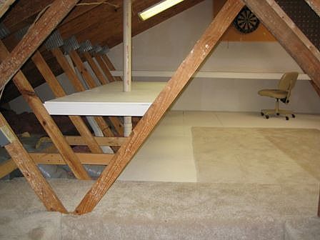 Finished Well Lighted Attic Stroage the Size of a Living Room.