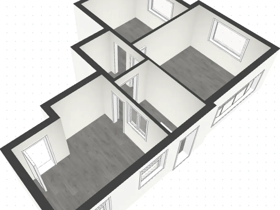 3D view of office space for rent.