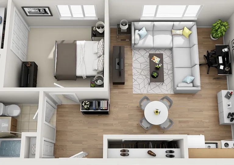 1x1 floor plan Park Plaza