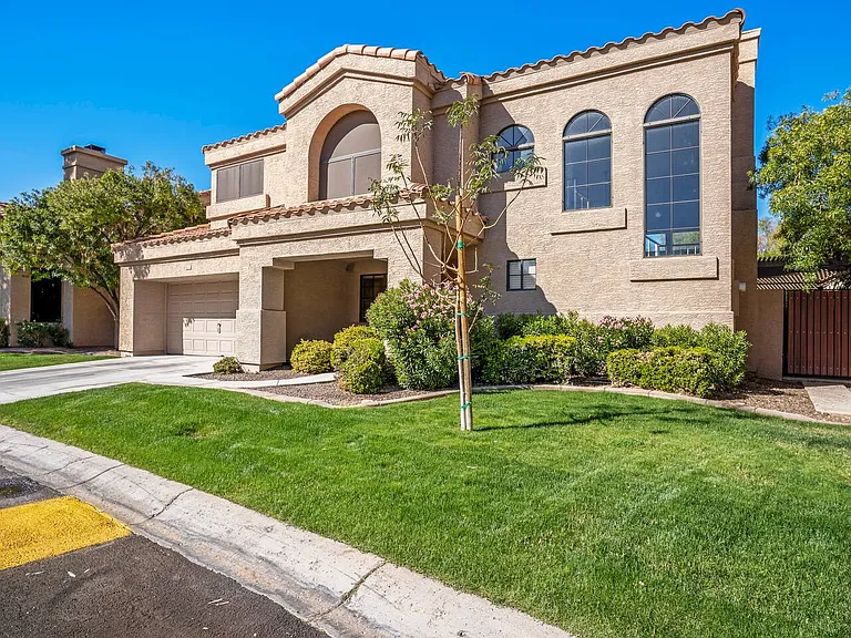 Maintained front lawn
