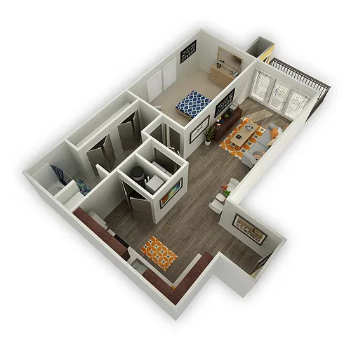 Floor plan Ochre (1x1C)