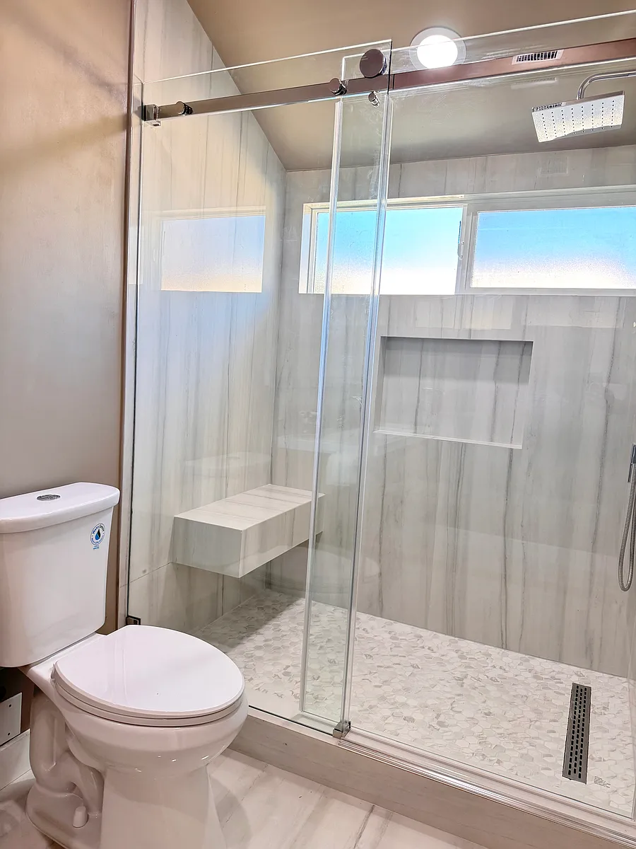 Bedroom 1 Private Bath - Standing shower with built in bench. - 323B S Amberwick Ln
