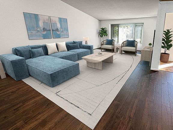 Only the finest materials from luxe plank flooring to travertine tile, granite countertops in a country club environment.