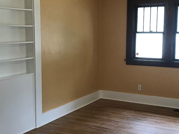 Living room with built in bookcase