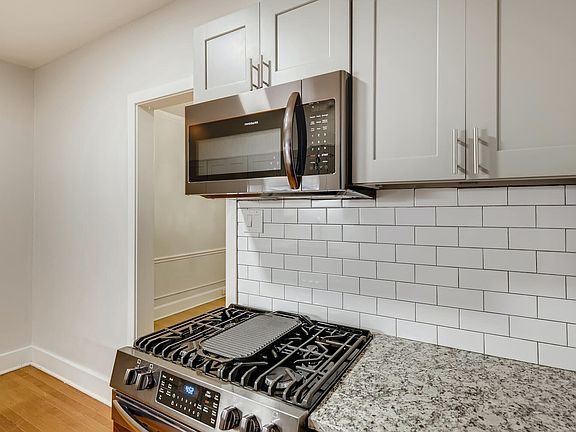 New gas range and microwave.