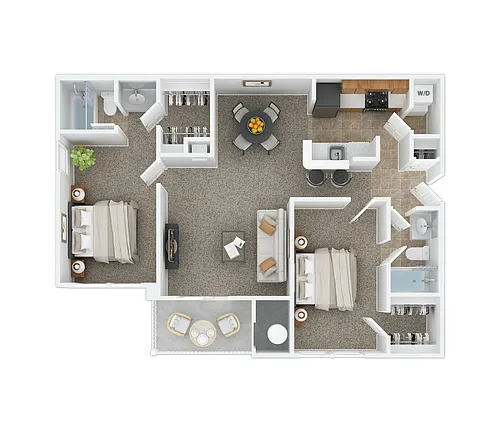 Floor plan 2BR 1010 sq ft
