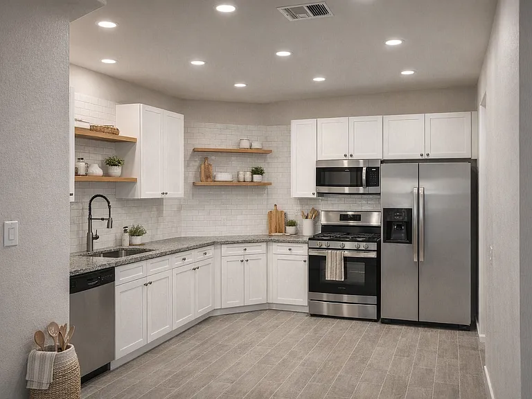 Kitchen with AI furnishings.