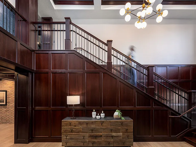 View of the lobby staircase at The Whitley.