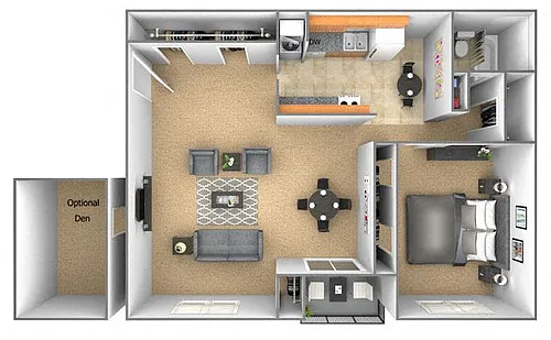 Floor plan 1 Bedroom 1 Bath