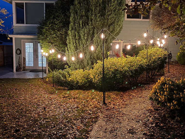 Nice lighting at night. This is a pic of my front entry via the French doors