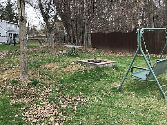 back yard with fire pit