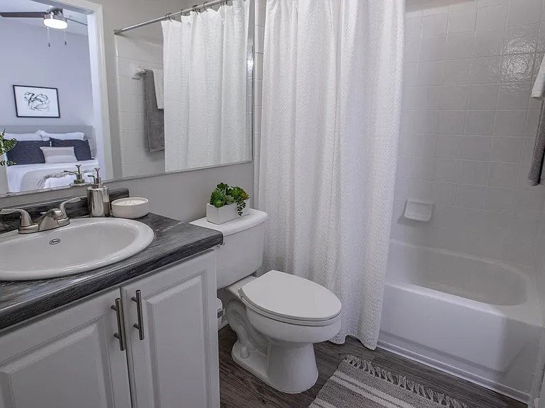 Experience modern luxury in our brilliantly updated bathrooms, offering luminous design and refined elegance for your ultimate enjoyment.