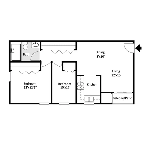 Floor plan Two Bed