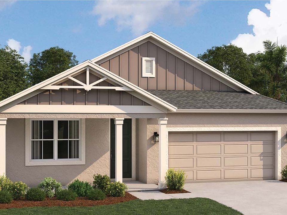 Solana new construction home plan farmhouse elevation front view by William Ryan Homes Tampa