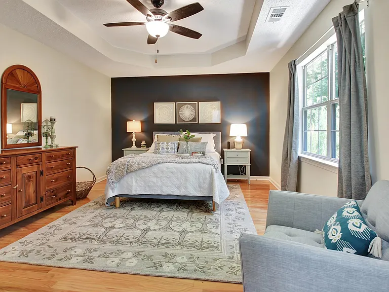 Master bedroom with new queen bed and mattress