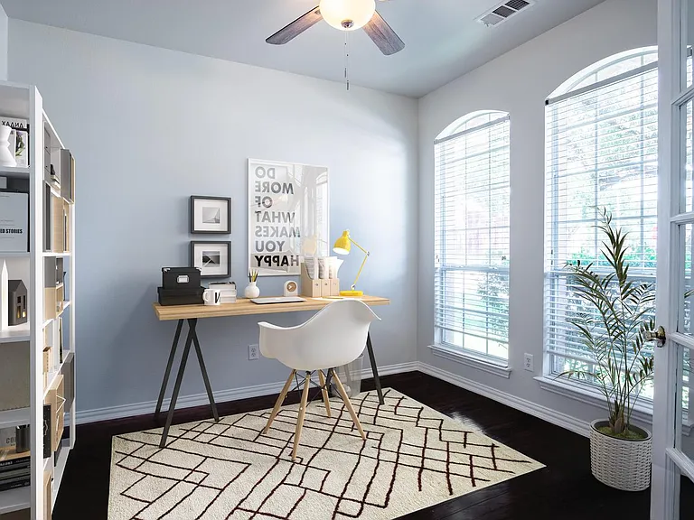 Office. This image shows a virtually furnished space. This space comes unfurnished.