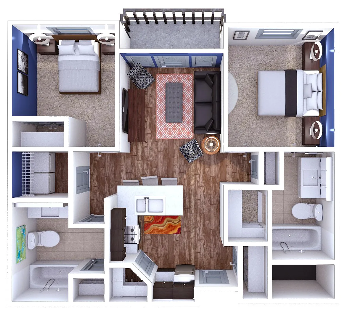 Floor plan Milan 2x2
