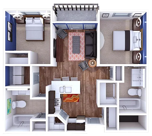 Floor plan Milan 2x2
