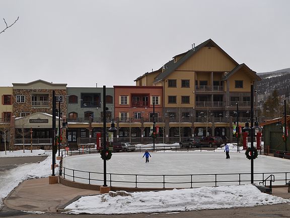 Ice rink in front of Bldg