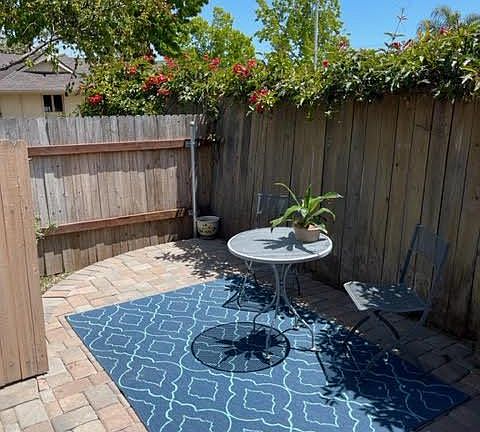 Private outdoor patio area