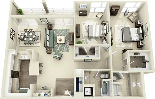 Floor plan 2 Bedroom C