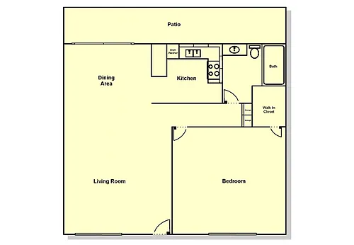 Floor plan 1 Bedroom, 1 Bath - Upstairs
