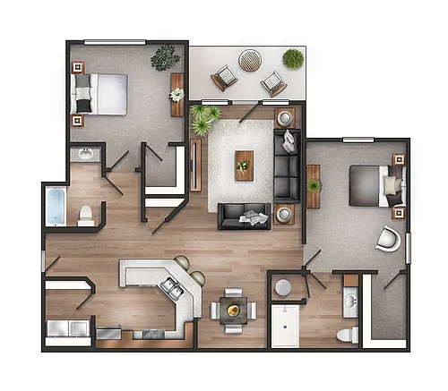 Floor plan 2 Bedroom Select