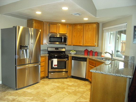 Kitchen with tile flooring