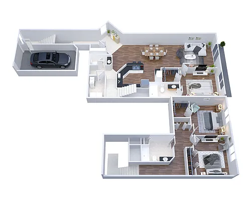 Floor plan C2 - (Garage Included with Rent)