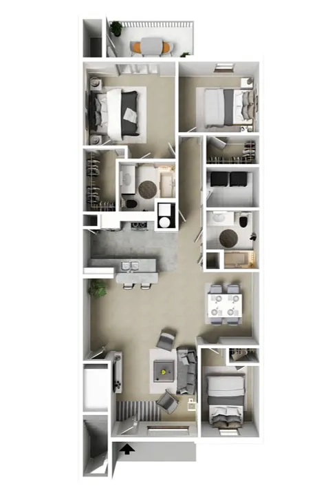 Floor plan 3 Bed 2 Bath