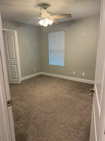 Upstairs bedroom # 1 - front of house window view.
blinds and ceiling fans included