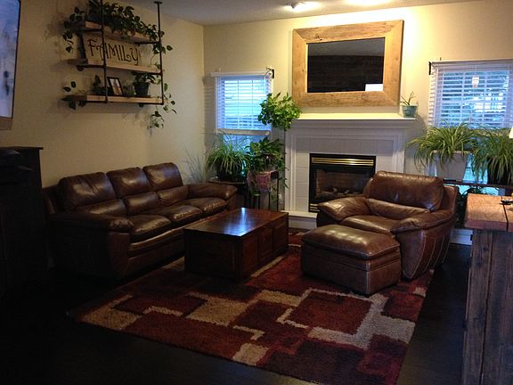 Living room with fireplace