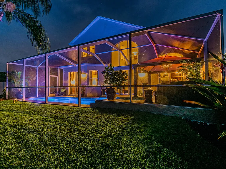 View of Back of Home at Night