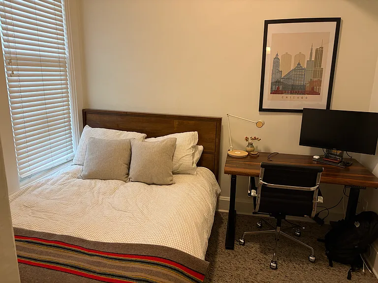 Bedroom 2 - fits a queen and a larger desk (has closet)