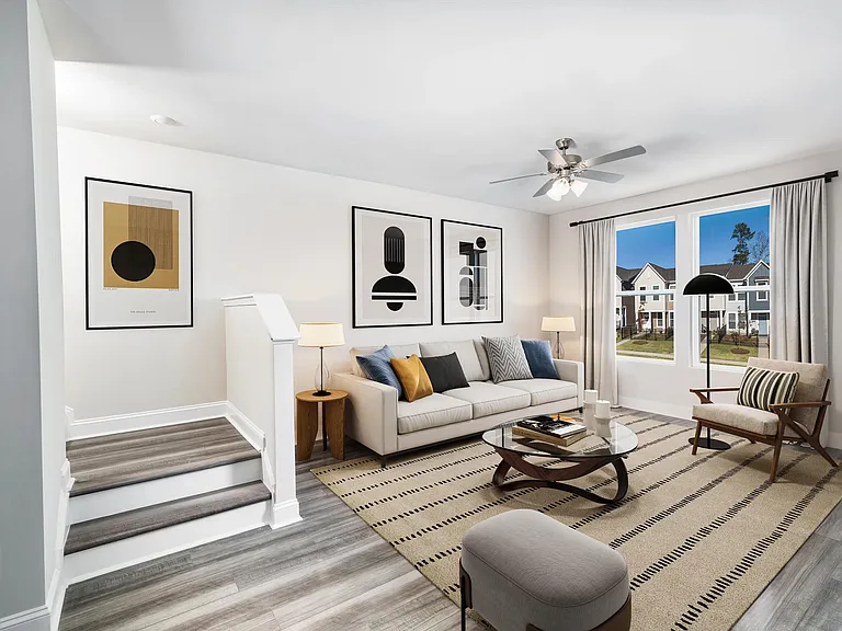 Apartment Homes Interiors with caption: Embrace the perfect harmony of style and function within the spacious townhomes at Amavi Brier Creek. Your modern living journey begins here.