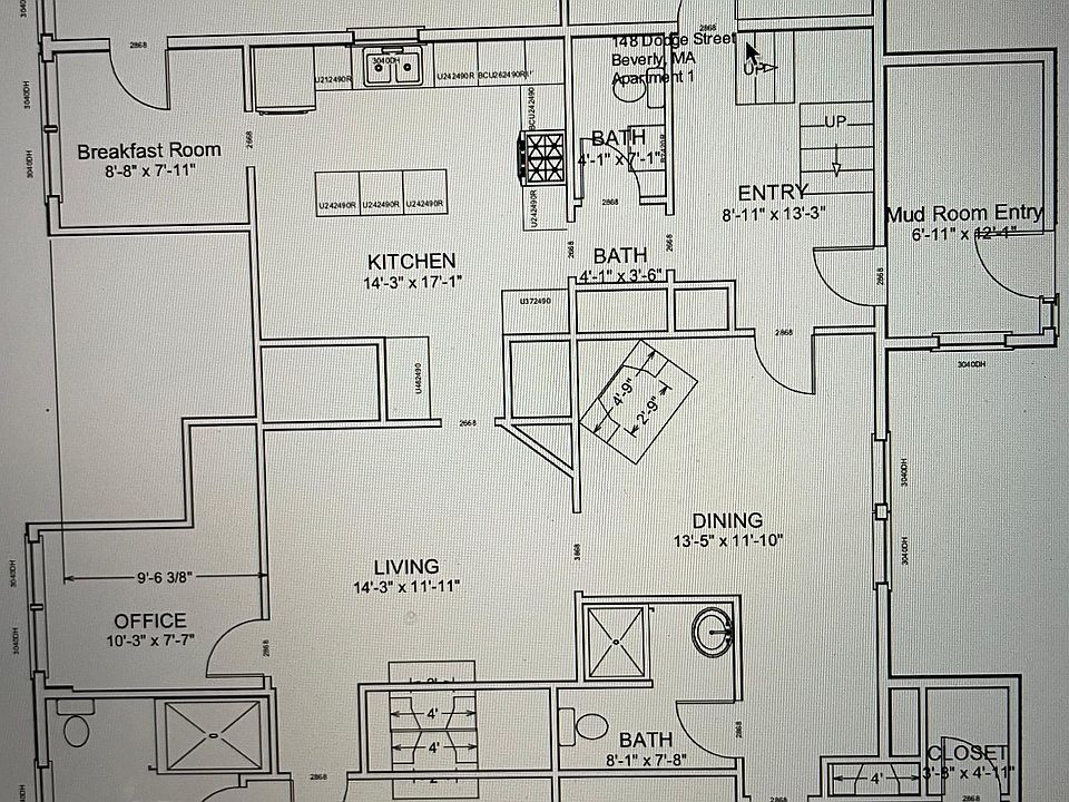 Diagram of layout of first floor