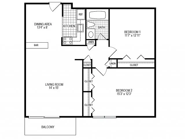 Floor plan Two Bedroom