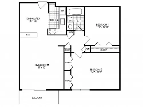 Floor plan Two Bedroom