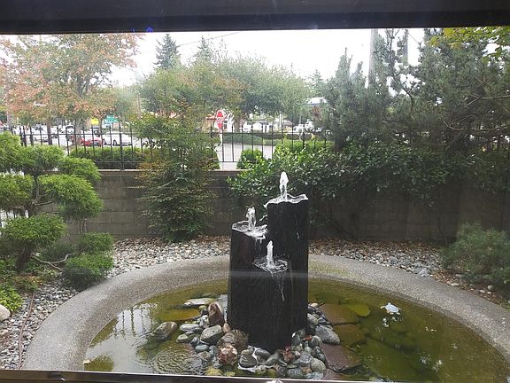 Fountain as seen from glass elevator