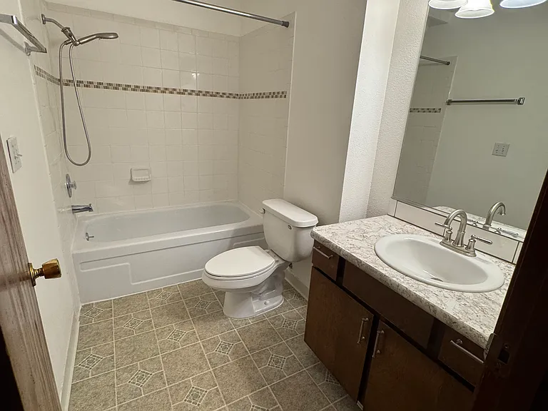 There is a new counter top and backsplash in the bathroom.