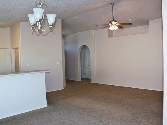 View of front entry from dining area