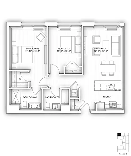 Floor plan 211-611