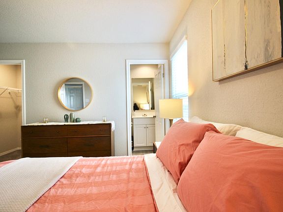 Primary bedroom, bath and walk-in closet