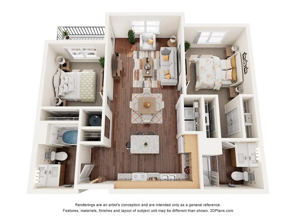 Floor plan Two Bedroom 2A